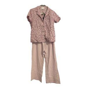 Love By Gap Size S Top M Pants Sleep Set Wide Leg Pants & Top Leopard Print